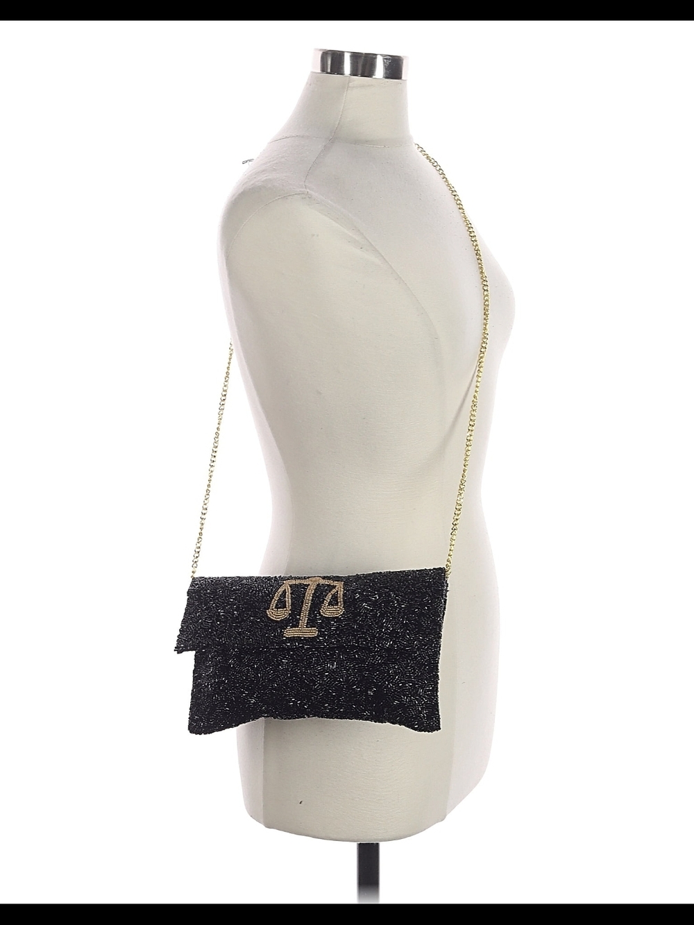 Black Beaded Women In Law Clutch with Gold Chain Lawyer Judge Justice - Picture 5 of 8